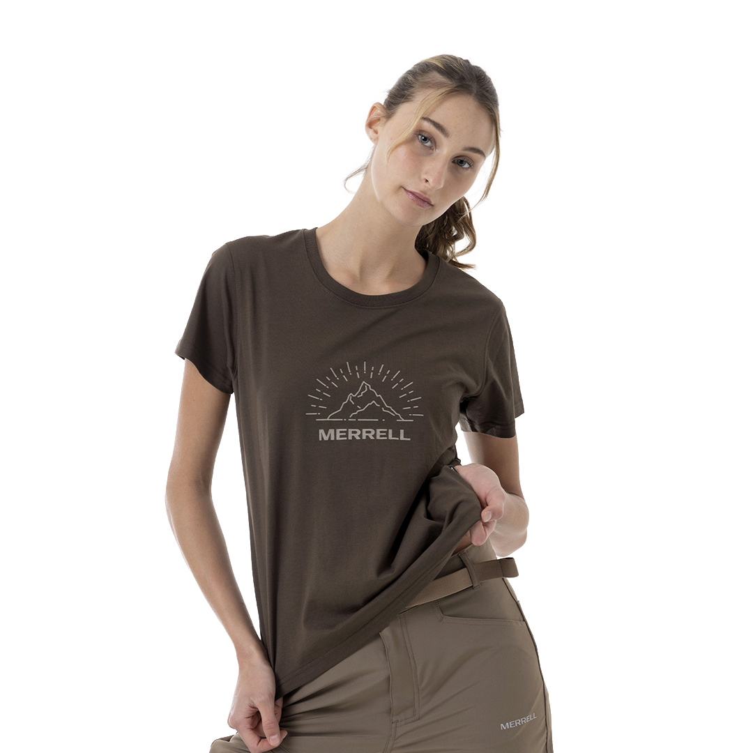 Camiseta Elements para mujer color café