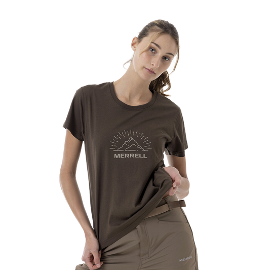 Camiseta Elements para mujer color café